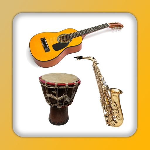 Musical instruments sounds flashcards and matching pairs game for kids and toddlers app icon