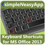 Keyboard Shortcuts for MS Office 2013 - A simpleNeasyApp by WAGmob icon