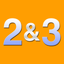 Two & Three - Merge numbers icon