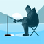 Ice fishing. Catch bass. icon