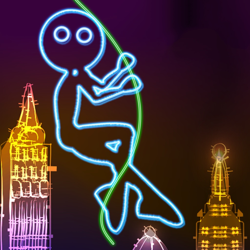 Neon City Swing-ing: Super-fly Glow-ing Rag-Doll with a Rope app icon