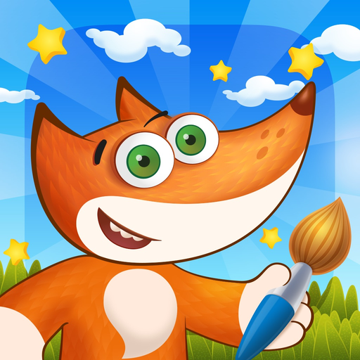 Tim the Fox - Paint - free preschool coloring game app icon