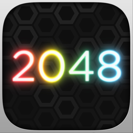 GeoMatch - 2048 experience with glowing neon particle explosions app icon