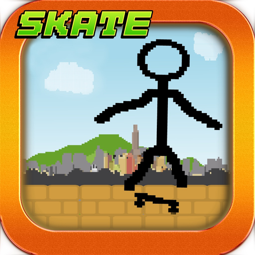 Tiny Stick-Man Skate-Boarding Awsome Pixel Game app icon