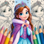 Coloring book ice princess icon