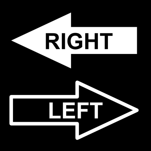 Text Arrows: black white swipe app icon