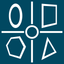 Spot the geometric shapes icon