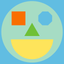 Learn shapes with educational flashcards with words for kids and toddlers icon