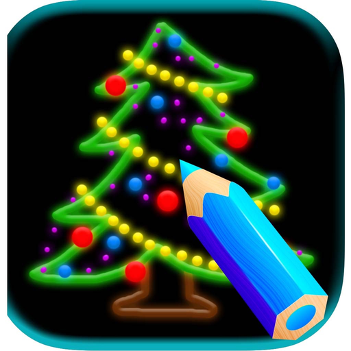 Doodle Draw Coloring Book Pad - fun color & paint on drawing Christmas game for kids (boys & girls) app icon