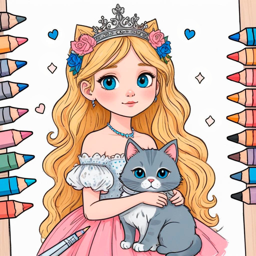 Coloring book drawings color app icon