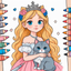 Coloring book drawings color icon