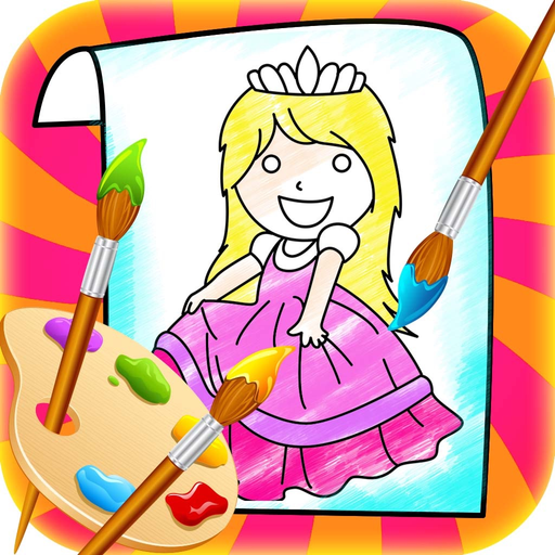 Princess Coloring Book Drawing Doodle - Draw Game for Toddler Preschool Kids! app icon