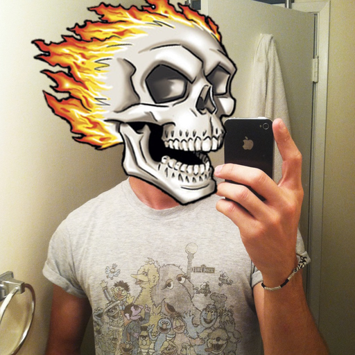 Skull Cam - A fun camera to swap faces with skulls, use realtime picture editor with cartoon style app icon