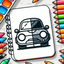 Cars Coloring book paint game icon