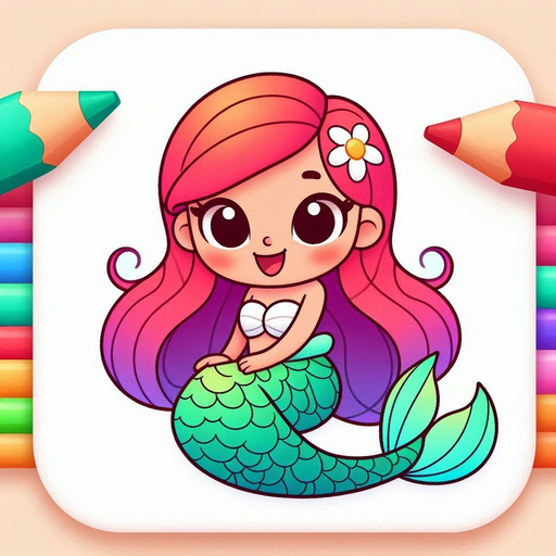 Magic Mermaid Coloring Books app icon