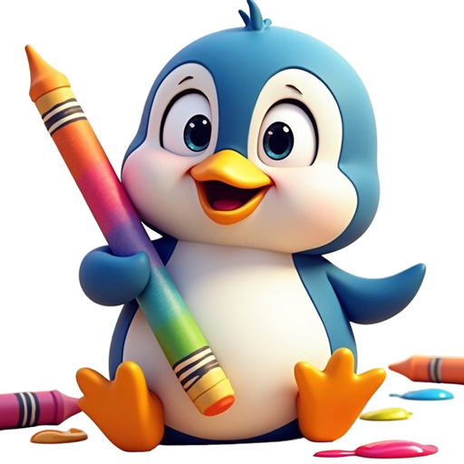 Paint game coloring penguins app icon